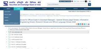 SEBI Grade A 2020: Application Form, Eligibility, Age Limit, Post, Application Fees, Exam Format SEBI Grade A 2020: Application Form, Eligibility, Age Limit, Post, Application Fees, Exam Format