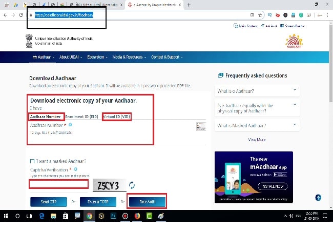 face aadhar
